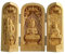 Holzschnitzerei Buddha Statue Buddha Statue Buddha Mini Sankai Buddha Fudo Myoo Mini Buddha Statue Guardian Monument Figur,Beige