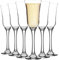 Argon Tableware 6X 190ml Champagne Flutes Set - Vintage Stemware Drinking Glass Goblets - Party and Wedding Gifts - Tromba Range