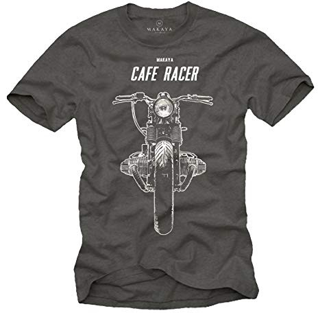 Cafe Racer T-Shirt Boxer Twin Motorrad Dunkelgrau Herren Größe XXL