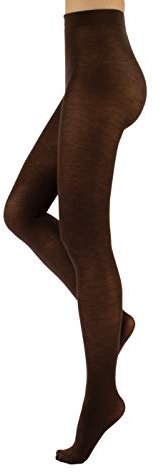 CALZITALY Collants en Laine, Bas Femme, Collants Hivernaux | Noir, Gris, Navy, Violet, Marron, Beige, Bordeaux, Vert | S, M, L, XL | 100 DEN | Made in Italy (XL, Marron)
