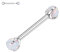 hengkaixuan G23 Titan Nippel Langhantel 14G Nippelringe mit Gewinde Krallen mit weißem Opal Piercing Schmuck für Frauen 16mm