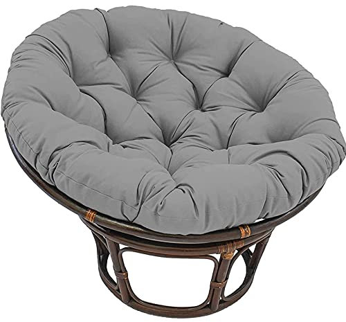 Papasansessel Kissen Polster für Gartensessel Wasserdicht Hängesessel Kissen Schaukelstuhlkissen Rund Papasan Ersatzpolster für Indoor Outdoor Garten,Grau,60 * 60cm