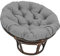 Papasansessel Kissen Polster für Gartensessel Wasserdicht Hängesessel Kissen Schaukelstuhlkissen Rund Papasan Ersatzpolster für Indoor Outdoor Garten,Grau,60 * 60cm