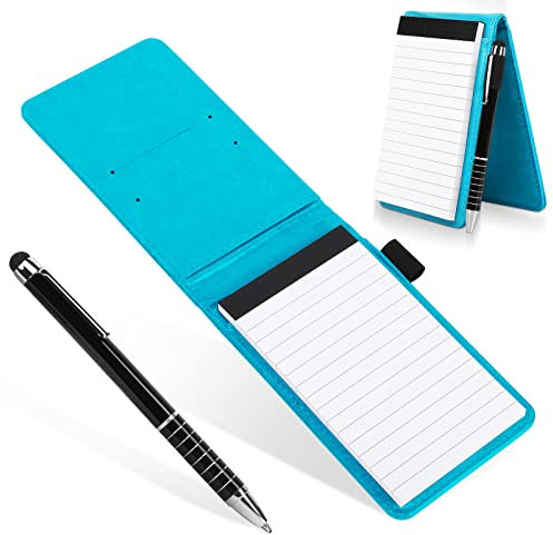 Cyiecw Notizblock A7 Notizbuch Klein Notizblock mit Stift Notizblock A7 Leder Mini Notizblock A7 Set Mini Notizbuch PU Leder Taschennotizblock für Aktivitäten im Freien