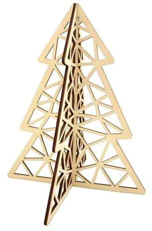 MegaCrea DIY Weihnachtsbaum Origami aus Holz, zum Montieren, 25,4 x 31 cm