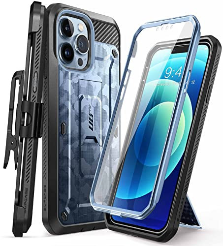 SupCase Outdoor Case for iPhone 13 Pro Max (6.7 Inch) Mobile Phone Case 360 Degree Case Bumper Protective Cover [Unicorn Beetle Pro] with Screen Protector 2021 (CamoNavy) blue