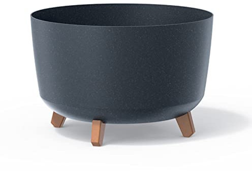 Pot de fleurs bas 21,5L avec pieds amovibles et insert 390 mm, Eco Anthracite