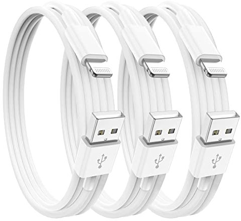 iPhone Charger Cable 1M, 3Pack [Apple MFi Certified] Lightning to USB Cable 1 meter, Apple Fast Charging Lead for Apple iPhone 13 Pro/12 Pro Max/12 Mini/11/X/XS/XR/XS Max/8/8 Plus/7/6/iPad