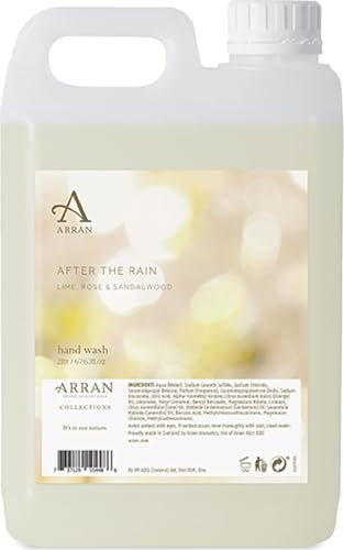 Arran After the Rain Liquid Hand Wash Refill (2 Litre) with Sandalwood, Lime, and Rose for Soft, Smooth, and Hydrated Skin in a Refreshing Floral Fragrance.