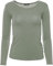 Easy Young Fashion - Damen Basic Rundhals Shirt - Langarm Unterziehshirt - Skinny Fit 1093 - Khaki S