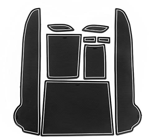 Smabee für Dacia Spring 2021 2022 2023 Anti-Rutsch Tor Slot Cup Matte Innenzubehör rutschfeste Türnut Pad Auto Untersetzer (Weiß)