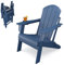 Sleek Space Faltbarer Adirondack-Stuhl für den Garten,Terrasse oder Balkon - Armlehnen & Becherhalter - Witterungsbeständig - Langlebige Möbel für Strand, Pool, Veranda (Marineblau)