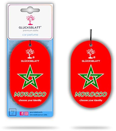 GLÜCKSBLATT Autoduft Autoparfüm Flagge MAROKKO Duftbaum Auto Lufterfrischer Marocco