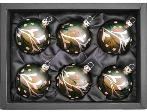 “Nature Connection” – 6 cm Weihnachtskugeln/Christbaumkugeln Khaki grün