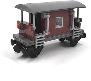 YLtremker Technik Bahnhof Waggon Bausteine, Retro City Dampflokomotive Zug Bausteine, Frachtcontainer Güterzug Personenzug Spielzeug (Retro-Zug)