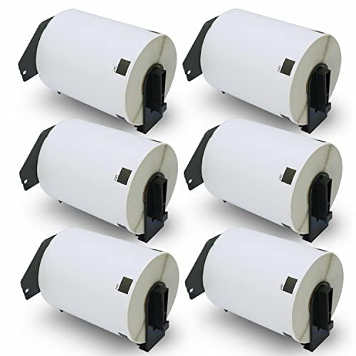BETCKEY - 6 Rollen DK-11240 Barcode-Etiketten Kompatibel mit Brother, 102mm x 51mm, 3600 Etiketten, Ablösbar für Brother QL Etikettendrucker
