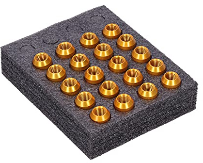 Radmuttern, 20 Stück Radmuttern M12x1,5 Gewinde 1,3 Zoll Höhe 7075-T6 Aluminium-Radmuttern (Gold)