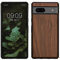 kwmobile Hülle kompatibel mit Google Pixel 7a Hülle - Holz Case - stoßfestes Handy Cover - TPU Handyhülle in Dunkelbraun Walnussholz