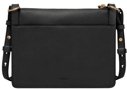 Fossil Damentasche Taryn, schwarze Crossbody tasche aus Leder, L: 24,1 cm, B: 5,7 cm, H: 18,4 cm, ZB1894001