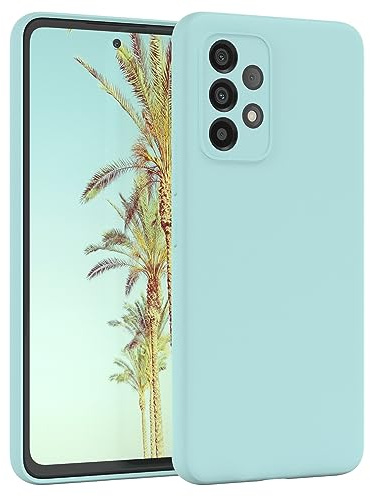 EAZY CASE Premium Silikon Handyhülle kompatibel mit Galaxy A53 5G Slimcover mit Kameraschutz und Innenfutter, Silikonhülle, Schutzhülle, Bumper, Handy Case, Hülle, Softcase, Mint Grün