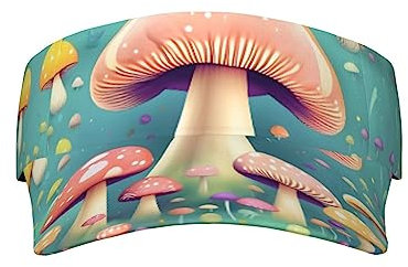 Pretty Little Mushrooms Modischer Sonnenschutz, hohler Zylinder aus Polyester-Twill-Stoff, atmungsaktiv und bequem, mit verstellbarem Umfang, Schwarz, Schwarz, L/Einheitsgröße