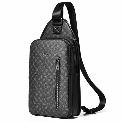 FSD WG Herren-Rucksack mit Umhängegurt – Brusttasche mit Umhängegurt, Umhängetasche für Reisen, Wandern, wasserabweisend, L