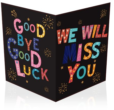 Giant Farewell Greeting Card, 28x44cm Stort Lycka Till Signaturkort med Kuvert Roligt Grattis Nytt Jobb Vi Kommer att Sakna Dig Farvälkort för Kollega Medarbetare Män Kvinnor