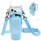 JEBEALUO Water Bottle Carrier Bag with Phone Pocket for Stanley Cup 40/30 oz, Water Bottle Holder with Adjustable Strap& Straw Cover, Stanley Cup Accessories (Blue)