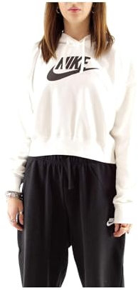 NIKE W NSW CLUB FLC GX CROP HDY DQ5850 100 BIANCO M