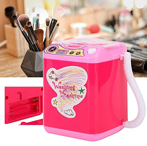 Mini limpiador eléctrico para pinceles de maquillaje, lavadora para esponjas de maquillaje, alimentado por batería (no incluido) para niñas y mujeres que limpian pinceles de maquillaje