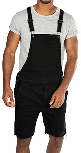 Arbeitshosen Männer Latzhose Jeans - Jeans-Latzhosen Herren Stretch Arbeitshose Sommer Kurze Hosenträger Mit Taschen Arbeitslatzhosen Kurz Jogginghose Leichte Sommerhose Jeansshorts- Denim-Overalls