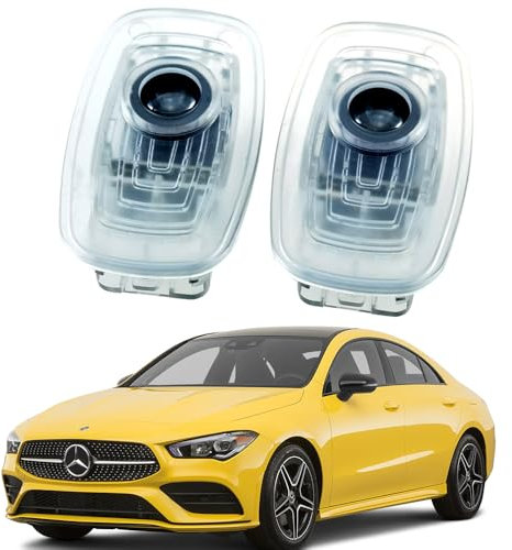 AutoQi Willkommenslicht für Mercedes CLA C118 X118 CLS C257 E-Klasse C238 A238 LED Stern Logo Projektor Einstiegsbeleuchtung Laser Türlicht, 2 Stück Lampe