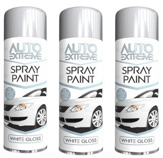 SDMAX All Purpose White Gloss Spray Paint, Gloss Finish, Suitable for Wood, Metal, Plastic, and, Glass Surface, Easy and Quick Spraying, Interior and Exterior Usage, 250ML (3 Pcs)