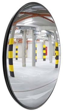 Berry Convex Safety Mirror - 30CM | Wide Angle Driveway Security Mirror with Plastic Body | Indoor Convex Mirror for Garage, Parking Lot, Warehouse & Blind Spot Safety - Black