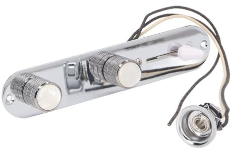 Electric Guitar Loaded Control Plate Prewired 3 Way Volume Tone Controls Plate with Harness for Telecaster (Silver)