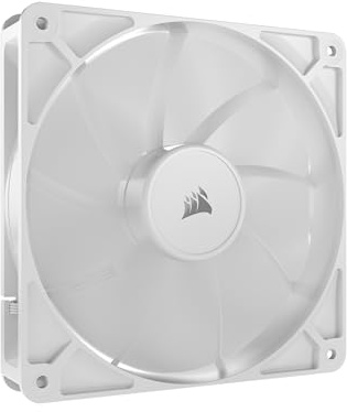CORSAIR RS140 140mm Ventilateur PWM – Connexion Daisy-Chain – Faible Bruit – Roulement à Dôme Magnétique – Paquet Unique – Blanc