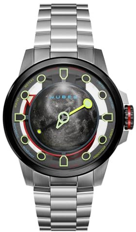 Nubeo Herren-Armbanduhr 48 mm Tranquility Automatik Limited Edition mit massivem Edelstahlarmband NB-6091, Schwarz, Armband