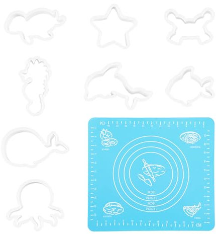 Ensemble D'Emporte-Pièces De La Série Marine De 8 Pièces, Tapis De Pâte 1 Pièce, Emporte-Pièces En Plastique, Emporte-Pièces Pour Animaux, Emporte-Pièces, Décorations De Biscuits