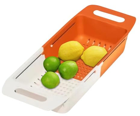 Colino su lavello,Colino per lavello, Colino sopra lavandino, Sciacquatrice per verdure, Lavatrice per frutta, Vassoio per lavaggio frutta per lavello, Cestino di scarico per