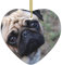 Mops Hund Weihnachten Herz Anhänger - Christbaumschmuck Kugeln Schöne Keramik Anhänger Festliche Dekorationen