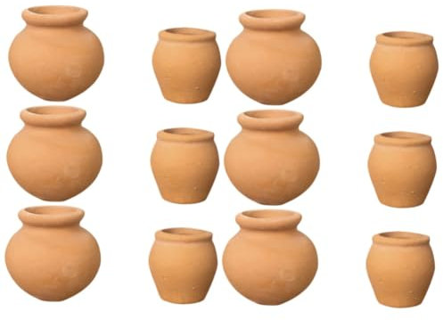 POPETPOP 12 Pièces Pot De Fleurs Succulentes Pot en Terre Cuite Mini Pot en Argile Usine Petit Pot De Plante Pot à Cactus Petit Pot en Argile Pots De Plantes en Terre Cuite Cotta Poterie