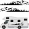 ZKGYUS Autoaufkleber, SUV RV Camper Offroad 1 Stück 100cm Schwarz/Weiß Baum Mountain Car Decor PET Reflektierende Wald Auto Aufkleber Aufkleber - 100×18cm