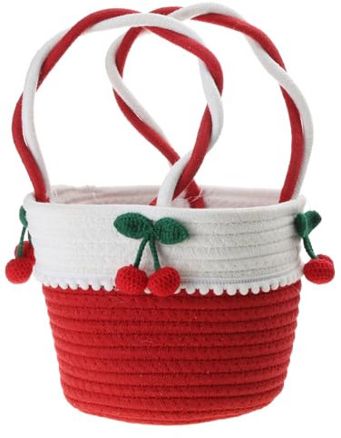 Diogeynu Handgefertigte, tragbare kleine Tasche, Baumwollfaden, Stroh, gewebte Tasche