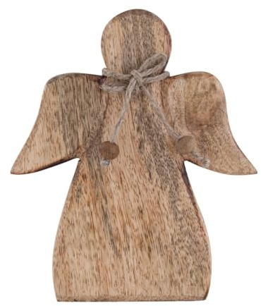 Dekofigur Engel Holzfigur Schutzengel für Hochzeit Taufe Mangoholz massiv