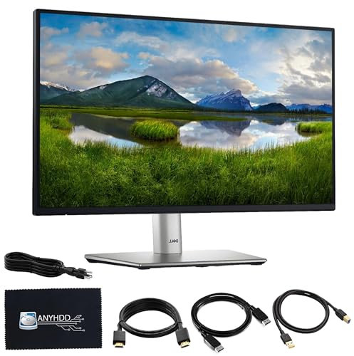Dell P2425H - Pantalla IPS para monitor de computadora de 24 pulgadas 16:9 con cable de alimentación + cable de puerto de pantalla + cable HDMI + paño de microfibra