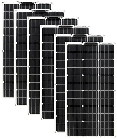 Aysolar 600W 12V Panneau Solaire Souple 6x100W étanche Monocristallin Panneaux Solaires pour Camping-car, Remorque, Bateau, Camper, Van, Voiture, Charge de batterie
