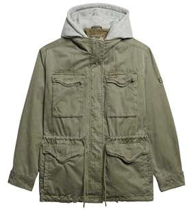 Superdry Damen Jersey-Jacke im Militärstil mit Kapuze