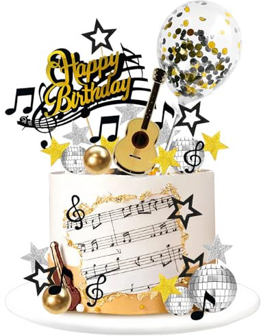 Guitar Tortendeko Musik Noten Tortendeko Disco Tortendek Gitarre Dekoration Kuchen Gitarre Kuchen Topper fur Musikalisches Thema Geburtstag Disco Party Dekoration Rock Roll Geburtstag Dekoration