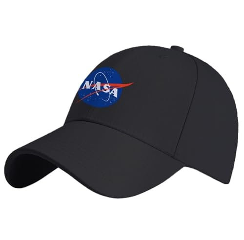 DRTBAC Baseball Caps für Herren N.A.S.A, Freizeit Mode Verstellbare Baumwolle Kappe, Tennis Golf Reisen Schirmmütze Baseballmütze(Black)