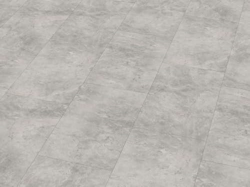 5 mm Click-Vinyl Vinylboden Vinyl CHECK One 2153 Rahdener Beton Fliese XL inkl. Trittschall, Standard, 4V-Fuge, supermatt, NK 33 - Maße: 830 x 470 x 5 mm - VPE: 2,341 m²
